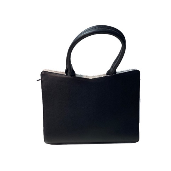 NWT Sassy Jones Charell Black and White Accordion Pleated Satchel - Picture 4 of 13